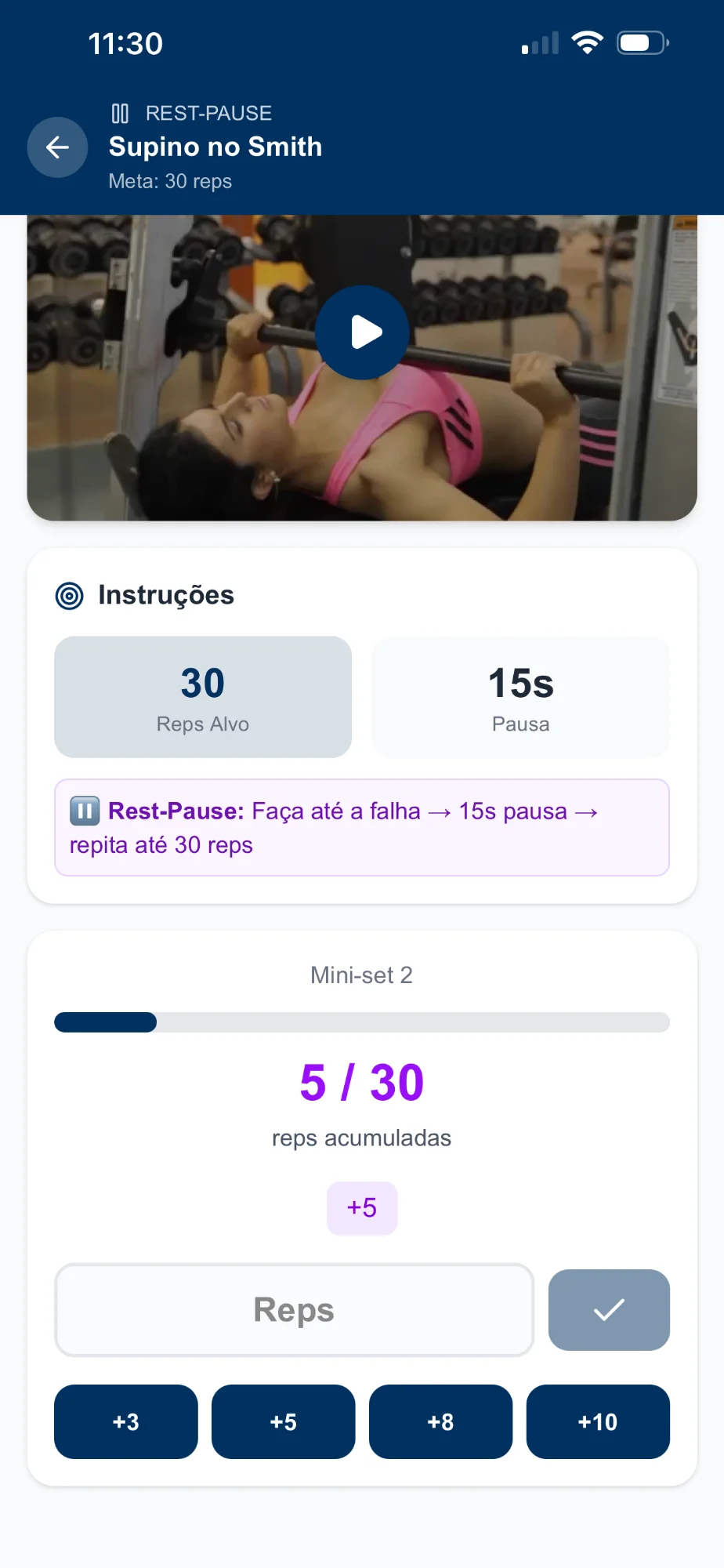 Rest-Pause no app ION