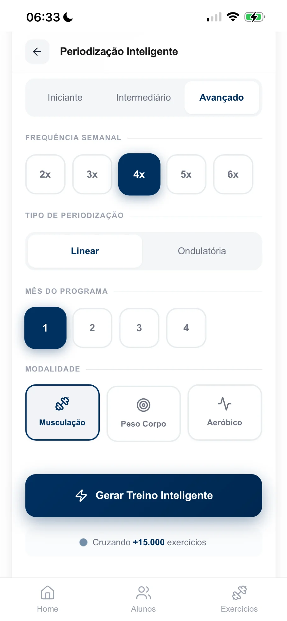 Configuração de periodização